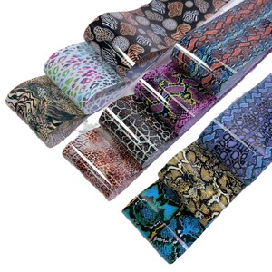 4*100Cm Nail Leopard Snake Amber <span class=keywords><strong>Animal</strong></span> <span class=keywords><strong>Print</strong></span> Foil Transfer Paper Otoño/Invierno Collection Box Nail Art Sticker Foil Set - Product Image 1