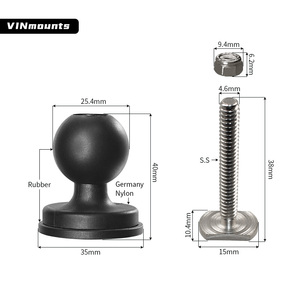 VINmounts 1"Ball Head Holder to T-bolt Converter Screw Head <b>for</b> Car Monitor Pad GPS Bracket Holder Ball Mount Base VIN-B-011 - Product Image 2