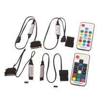 Pengontrol RGB SATA Molex 5V 3Pin 12V 4Pin untuk Kipas Pendingin Casing Komputer Lampu LED Radiator untuk Strip Lampu LED RGB WS2812B