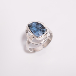 Paraiba Kyanite Gemstone <b>Ring</b> 925 Sterling Silver Custom Wholesale Jewelry for Women and Girls Handmade Silver <b>Rings</b> Suppliers - Product Image 3