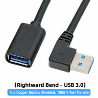 Câble d'extension USB 3.0 coudé à 90 degrés, charge rapide 5A, pour ordinateur, souris, clavier, clé USB, en cuivre sans oxygène