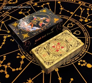 Cartas del <span class=keywords><strong>Tarot</strong></span> de la Fortuna <span class=keywords><strong>Estrella</strong></span> Láser - Juego Completo para Principiantes, Material PET, Nueva Lámina Dorada, Forma Rectangular Personalizable - Product Image 6