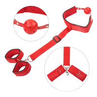 Bestseller Bâillon Boule à Bouche Ouverte et Menottes Douces pour Couples – Accessoire SM