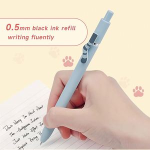 Stylos à encre noire Cat Pens, 4 pièces, 0,5 mm, mignons et kawaii, pointe fine, écriture fluide, série haut de gamme, stylo rétractable queue de chat - Product Image 3