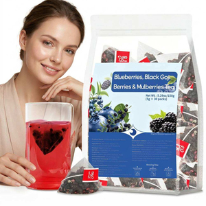 Thé aux fruits de la forêt, baies de goji noires et mûres, riche en anthocyanes, anti-âge, pour la beauté et la protection des yeux - Product Image 1