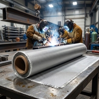 Tissu en fibre de verre enduit de PU pour isolation thermique, tissu ignifuge haute température pour la protection des équipements