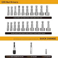 Kit d'outils professionnel de 234 pièces en acier au chrome-vanadium avec clé à cliquet magnétique, douilles et embouts de tournevis, coffret rigide pour