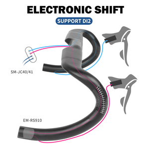 Guidon de vélo de route personnalisé en fibre de carbone intégrale, type split, avec passage de câbles entièrement interne, guidon de route intégré pour vélo - Product Image 4