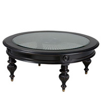 Table basse moderne en verre avec cadre en bois de bouleau massif, style nordique, luxe léger, rétro, pour petit appartement, salon, style campagnard américain