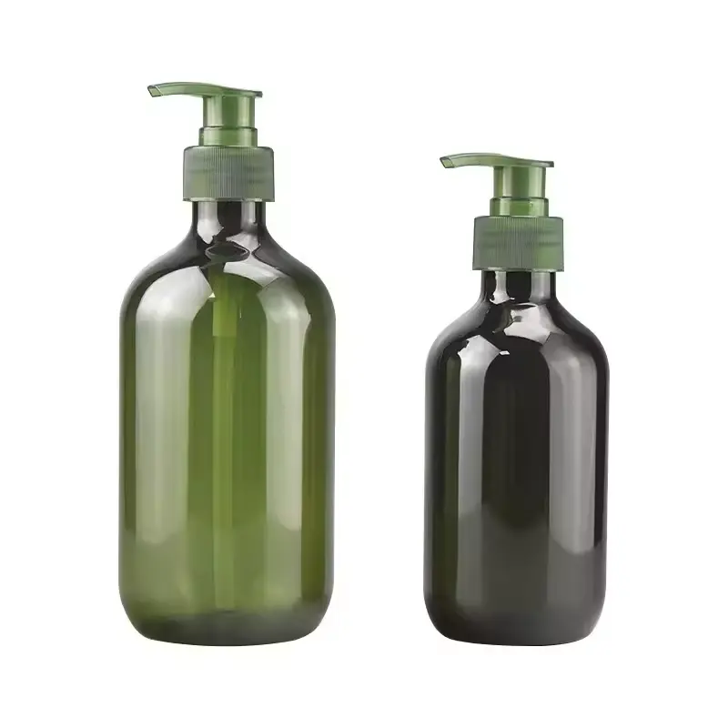 Garrafa vazia para lavar as mãos, garrafa de plástico verde para animais de estimação, shampoo, loção, condicionador, 250ml, 360ml, atacado, garrafa de plástico