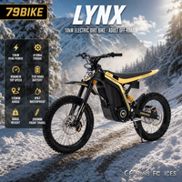 Moto tout-terrain électrique LYNX pour hommes, compétition, 72V 40Ah, puissance de pointe 10KW, enduro hors route, taille standard, 85 km/h, course sportive
