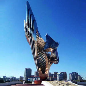 Escultura Moderna Senzhao, Escultura de Acero Inoxidable de Metal Personalizada, Decoración de Arte para Exteriores - Product Image 1