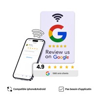 Tarjeta NFC con Código QR para Reseñas de Google, Tarjeta de Presentación con Chip RFID, Mini Etiqueta de 13.56mhz, Redes Sociales, Acrílico