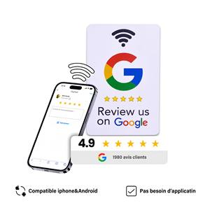 Nfc कार्ड Google समीक्षा क्यूआर कोड व्यापार कार्ड के साथ 13.56mhz सोशल मीडिया ऐक्रेलिक - Product Image 4
