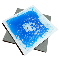 Tapis de sol sensoriel liquide 3D pour école maternelle, école primaire, garderie, décoration d'école, dessin animé, 11,8 x 11,8 pouces, 1 pièce