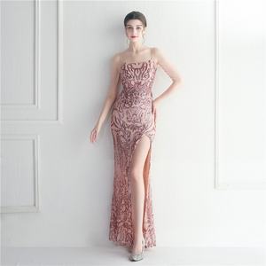 19981-S #3XL4 Robe longue pailletée, grande taille, performance beauté, soirée banquet - Product Image 3