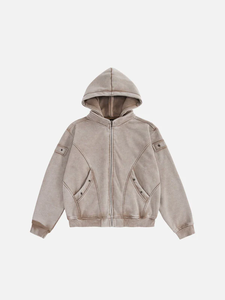 Sudaderas con capucha de estilo Vintage de alta calidad para hombre, sudaderas con capucha personalizadas lavadas con forro de lana, Sudaderas Terry de peso pesado a granel - Product Image 3