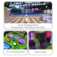 Bornes d'arcade de course de vitesse double moto, jeu de conduite commercial à deux vélos