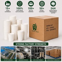 Gobelets en papier jetables de 2 oz à 20 oz |   Tasses à café épaisses et durables avec logo/design graphique personnalisé pour café, boissons chaudes/froides