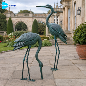 Precio de Fábrica: Escultura Grande de Grulla de Bronce, Par de Estatuas de Garzas para Exteriores, Decoración de Jardín, Parque, Villa, Patio, Lago y Paisaje - Product Image 5