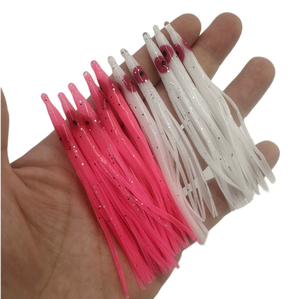 8cm luminosi a forma di ago gonne di calamari morbide <span class=keywords><strong>esche</strong></span> di polpo <span class=keywords><strong>esche</strong></span> da affrontare artigianato per Jigging Squidy Soft Lure Jig - Product Image 3