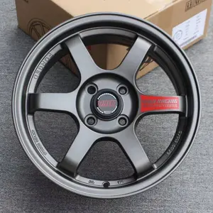 YTD dövme Gun Metal çoğaltma ışınları TE37 tekerlekler 16/17/18/19 inç jantlar 4x100 5x112 5x114.3 5x120 Audi BMW VW için yarış araba tekerlekleri