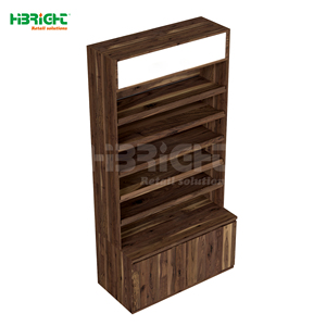 Exhibidor de Cigarrillos Moderno de Madera Sólida con Diseño Inclinado y Gabinete de Almacenamiento Inferior para Supermercados - Product Image 2