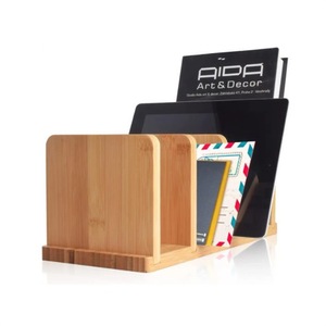 Wooden Desktop Magazine Organizer Book Rack <b>File</b> Holder Office Stationery <b>Storage</b> Shelf Minimalist Design - Product Image 4
