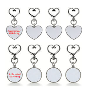 Portachiavi a <span class=keywords><strong>Cuore</strong></span> Personalizzabile, Souvenir per Matrimoni, Portachiavi in Metallo a Clip per Sublimazione - Product Image 1