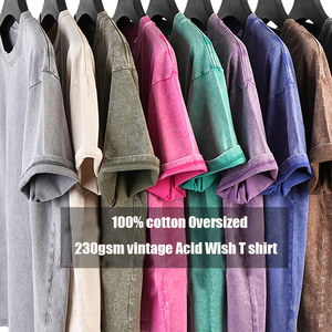 T-shirt personnalisé pour homme, effet délavé, 100% coton, coupe ample, grande taille, t-shirts graphiques pour homme, impression de logo, t-shirt vintage pour homme - Product Image 2