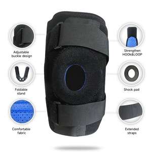 Genouillère articulée de protection sportive haut de gamme avec stabilisateurs latéraux, compression, taille unique, légère, respirante, protection professionnelle - Product Image 2