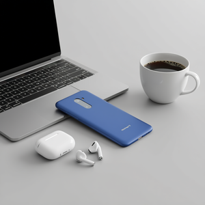 <span class=keywords><strong>Cover</strong></span> posteriore <span class=keywords><strong>Pocophone</strong></span> F1 blu tinta unita, custodia di ricambio per telefono - Product Image 3