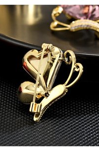 Heart Cut Crystal Butterfly Brooch <b>Gold</b> Plated Women's Fashion Accessory Gift - Product Image 6
