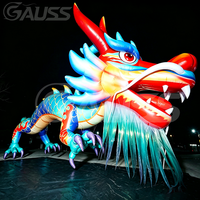 Dragon gonflable personnalisé de 18 m, modèle de dragon volant de style chinois, danseur aérien avec lumière LED pour exposition extérieure, événement