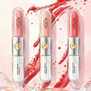 Produit pour les lèvres double-embout de Corée du Sud : Gloss effet miroir + Baume à lèvres mat hydratant, non desséchant, couleur naturelle - Product Image 2