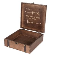 HOMI HM-WC2521 Boîte à souvenirs carrée en bois peinte, réutilisable pour mariage, fiançailles, anniversaire, couples, jeunes mariés