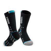 Chaussettes athlétiques mi-mollet à motif lettres d'été, avec logo personnalisé, grip coussiné et points en silicone compressifs