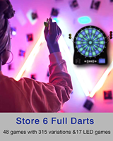 Win.max Professionelles Plastik-Sicherheits-LED-Display Smart Arcade Dart-Spiel mit 50 zusätzlichen Spitzen
