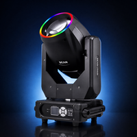 Projecteur à tête mobile 295W DMX512 19 canaux, double prisme, éclairage de scène professionnel, effet disco pour soirée avec anneau