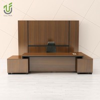 Bureau de direction haut de gamme IULTRA avec armoire de rangement intégrée pour bureau d'entreprise ou de télétravail