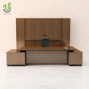 Bureau de Direction Exécutif IULTRA Boss en Forme de L Grand Ensemble de Mobilier de Bureau Moderne de Luxe Finition Noir et Or Durable pour PDG - Product Image 4