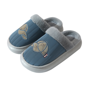 Pantoufles en coton pour <span class=keywords><strong>homme</strong></span> extra large fond épais imperméable PU pantoufles d'hiver pour femme pantoufles moelleuses sandales tongs - Product Image 1