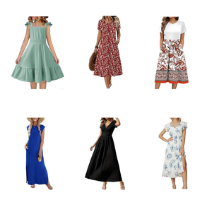 Vente en gros directe usine : Robes décontractées en coton à col montant pour femmes adultes, vêtements d'été d'occasion propres, marque chinoise - Product Image 1