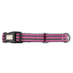 Anpassbares neues Halsband für große mittelgroße Hunde Reflektierende Anti-Lost-Nylon-Massiv-Cross-Border-gepolsterte Gravur funktionen - Product Image 5