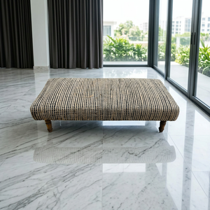 Banc Kilim en laine et jute tissé à la main, écologique, motif géométrique traditionnel, pour entrée, chambre, couloir, salon, appartement - Product Image 3