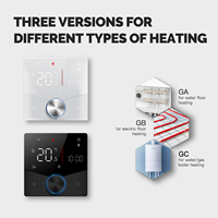 LangYeao Tuya WiFi Smart Knob Thermostat 88x88mm, Dapat Diprogram Mingguan, Bekerja dengan Alexa Google Home untuk Pemanas Lantai