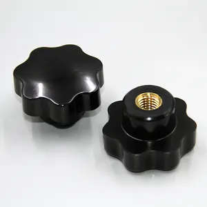 Black Bakelite Seven-angle Handle Plum 7 Star Hand Wheel Locking Knob Mechanical Fastener Star Handle