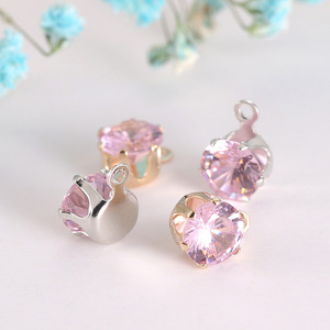 Colgante de circonita sintética solitaria con engaste de garra de 8 mm, accesorios para hacer joyas DIY, uso diario unisex, origen Yiwu - Product Image 4