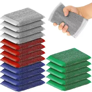 Factory Wholesale Kitchen Hard Surface Cleaning Metal Sponge For Pot Dish Washing Stainless Steel Wire Mesh Sponge Scrubber