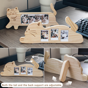 กรอบรูปไม้รูปแมวและสุนัข น่ารัก ตกแต่งโต๊ะ วา<span class=keywords><strong>ง</strong></span>รูปสัตว์เลี้ยง ใช้กับรูป Instax Mini ขอ<span class=keywords><strong>ง</strong></span>ขวัญสำหรับคนรักสัตว์เลี้ยง - Product Image 3